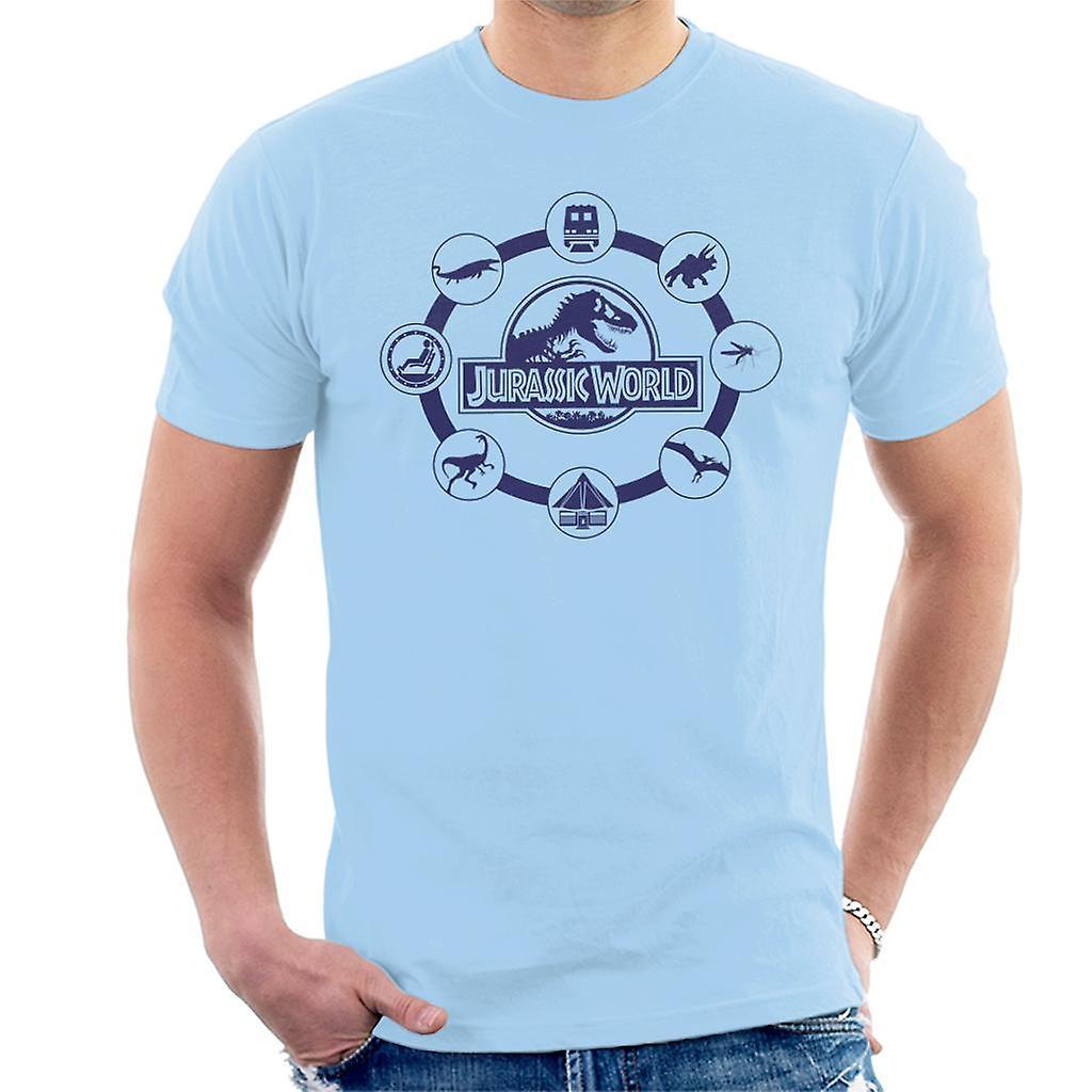 Jurassic Park Jurassic World Film Iconography Men's T-Shirt Sky Blue XX-Large