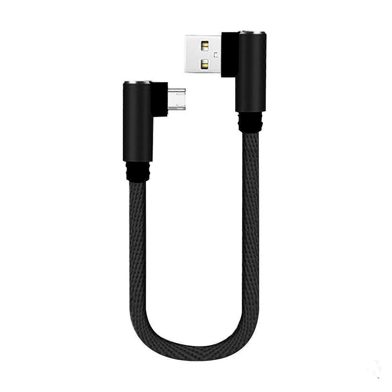 Unbrand USB to Type C Elbow 25cm Charger Fast Data Cable 90 Degree Angle Connector Black