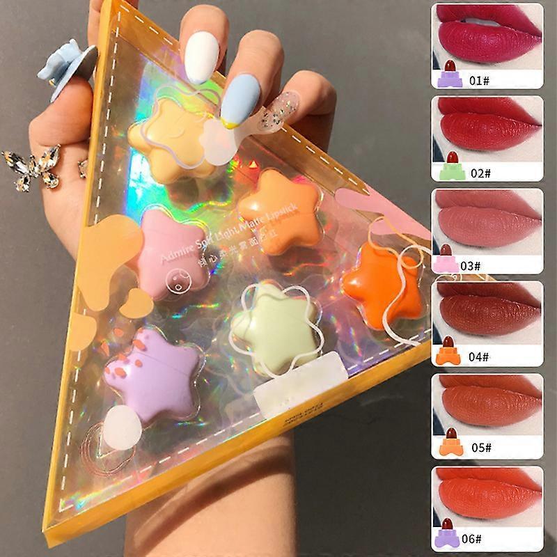 unbrand Mini Star Lipstick Set Lasting Non-Stick Cup Matte Lip Gloss Portable Lips Makeup Tool Great Gift