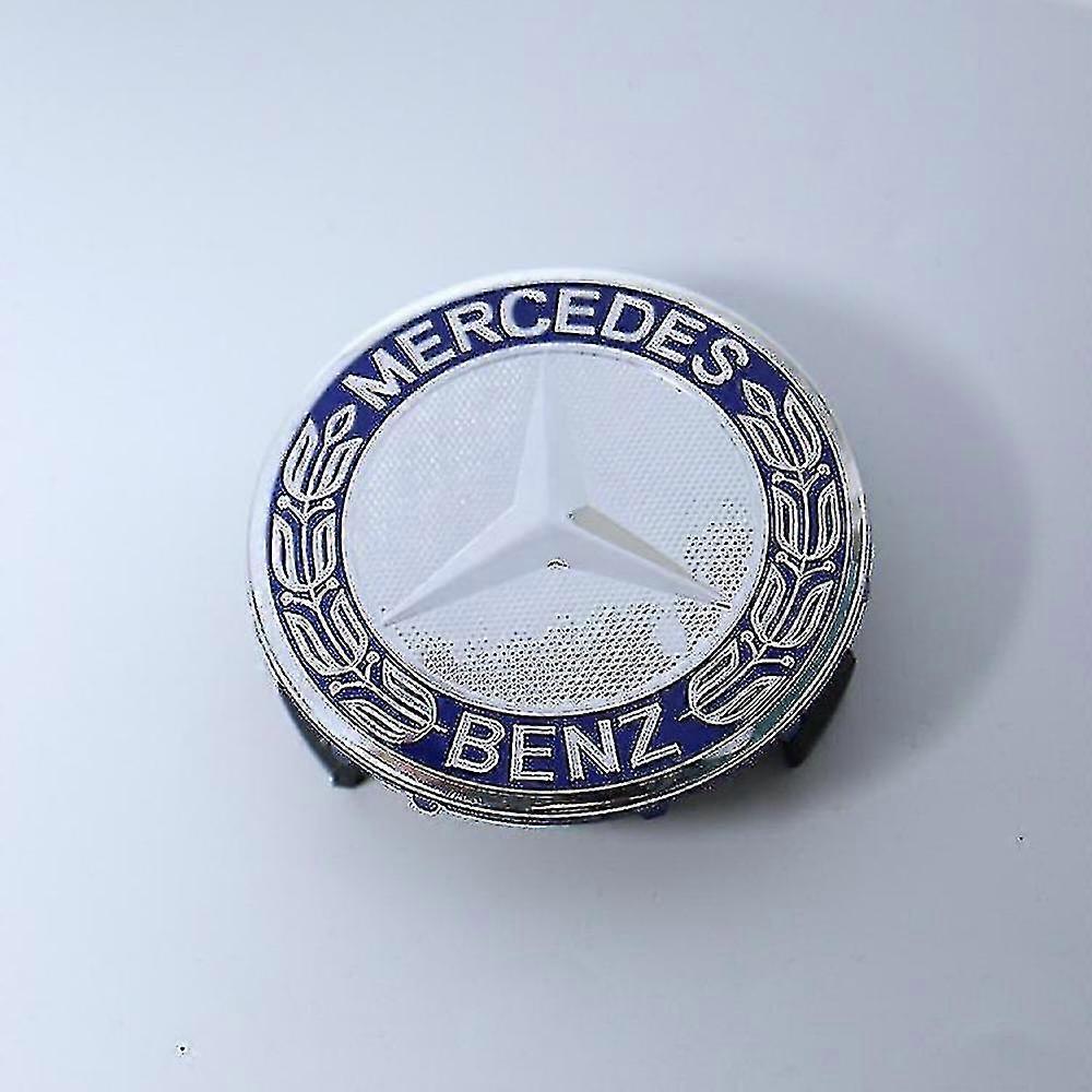 Seenlin 4pcs 75mm Center Wheel Caps Rim Emblem Logo Blue For Mercedes Benz