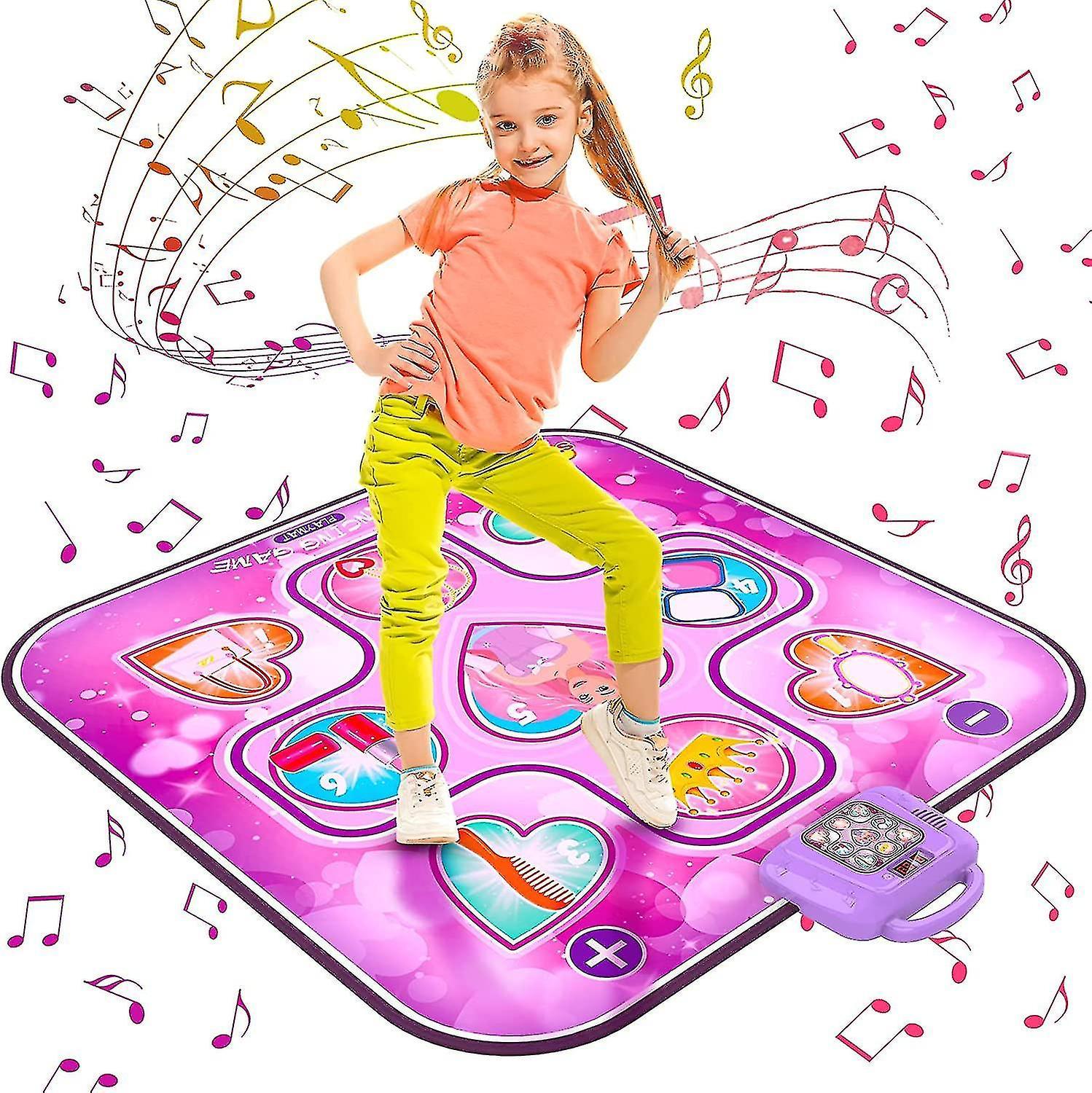 Sunset Dance Mat Toys For 3 4 5 6 7 8 9 10+ Year Old Girls Birthday Gifts, Musical Dance Mat For Kids, Dance Pad With 6 Game Modes, Built-in Music,...