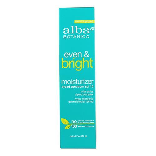 Alba Botanica Even & Bright Moisturizer SPF 15, 2 Oz (Pack of 1)