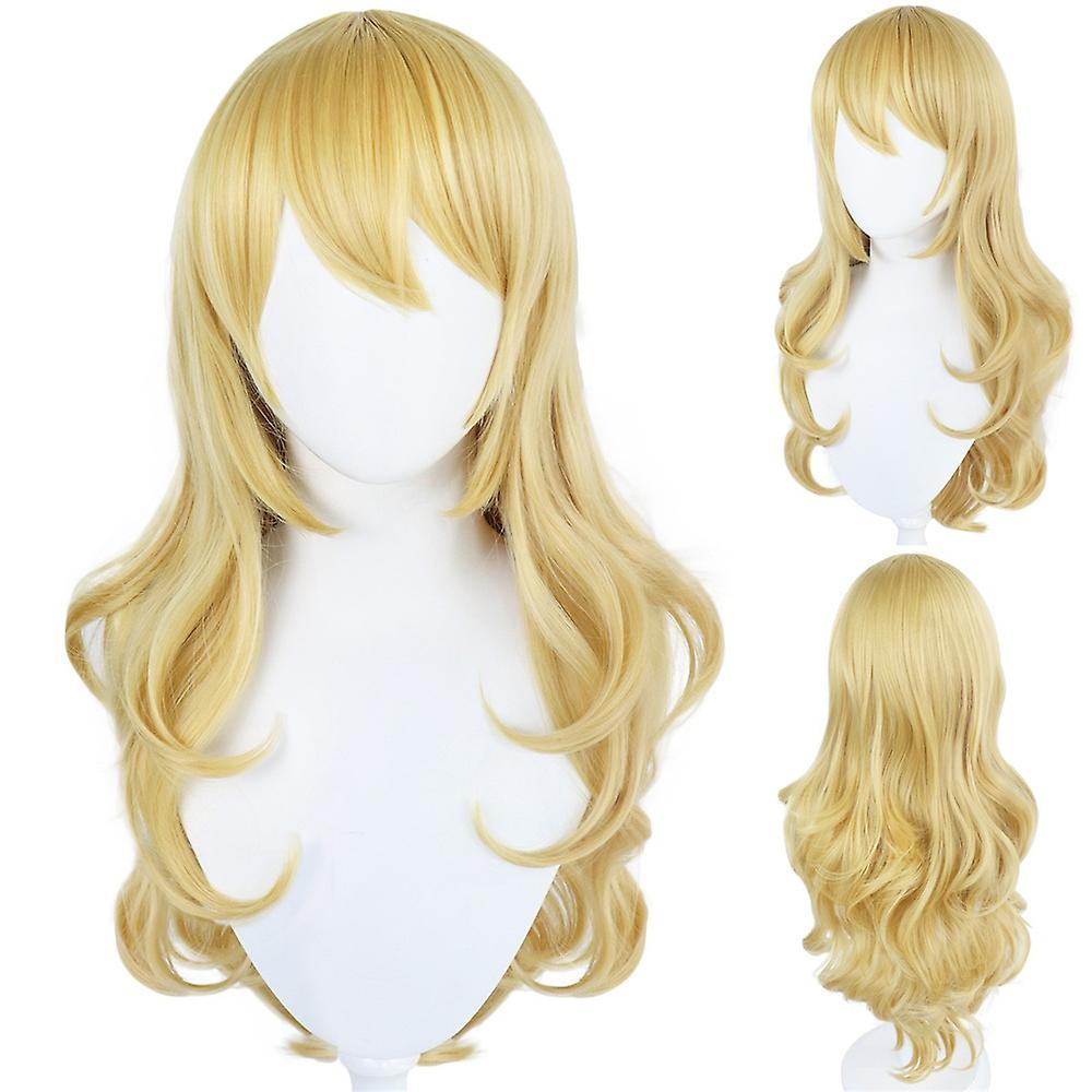 Bestdaily Super Mario Bros Movie Princess Peach Wigs Blonde Long Wavy Hair Halloween Cosplay Wig Costume Party Wigs Anime Wigs For Women