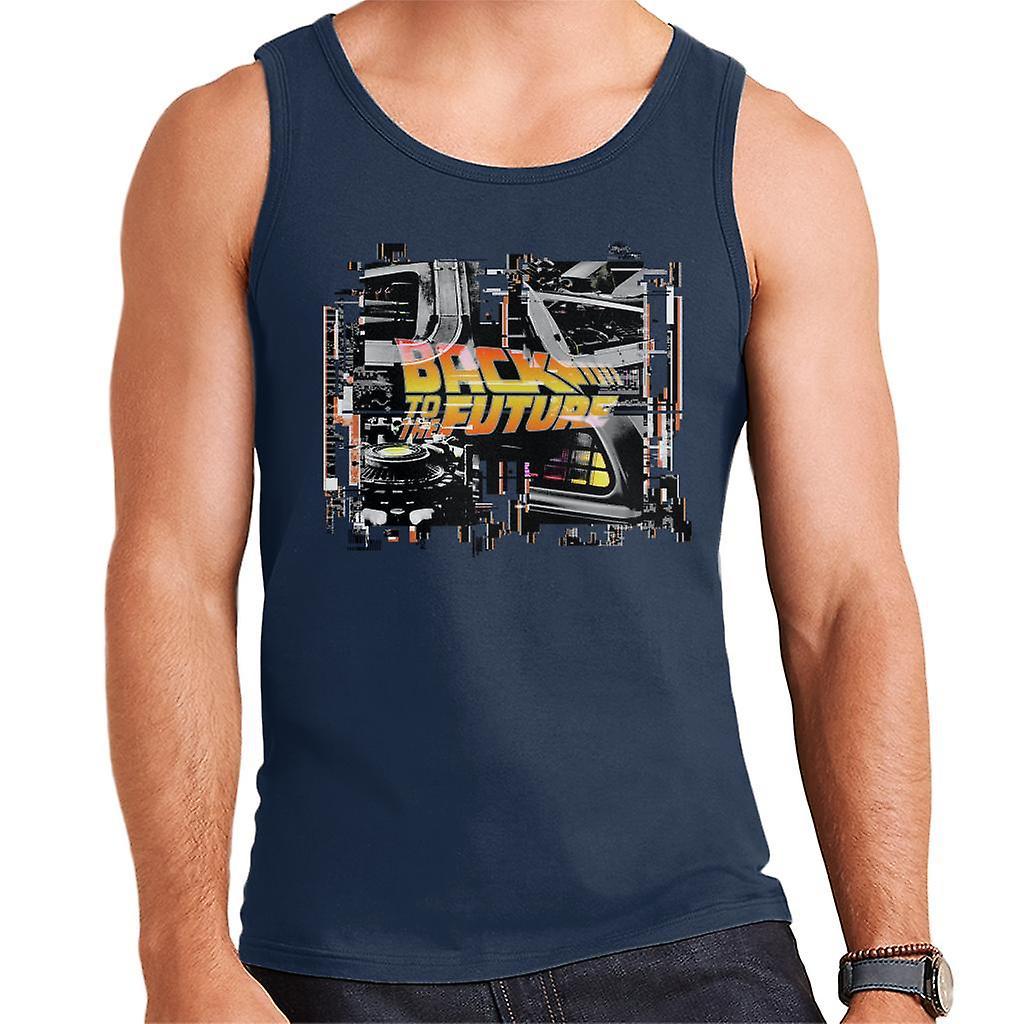 Back to the Future Delorean Montage Men's Vest Navy Blue Large