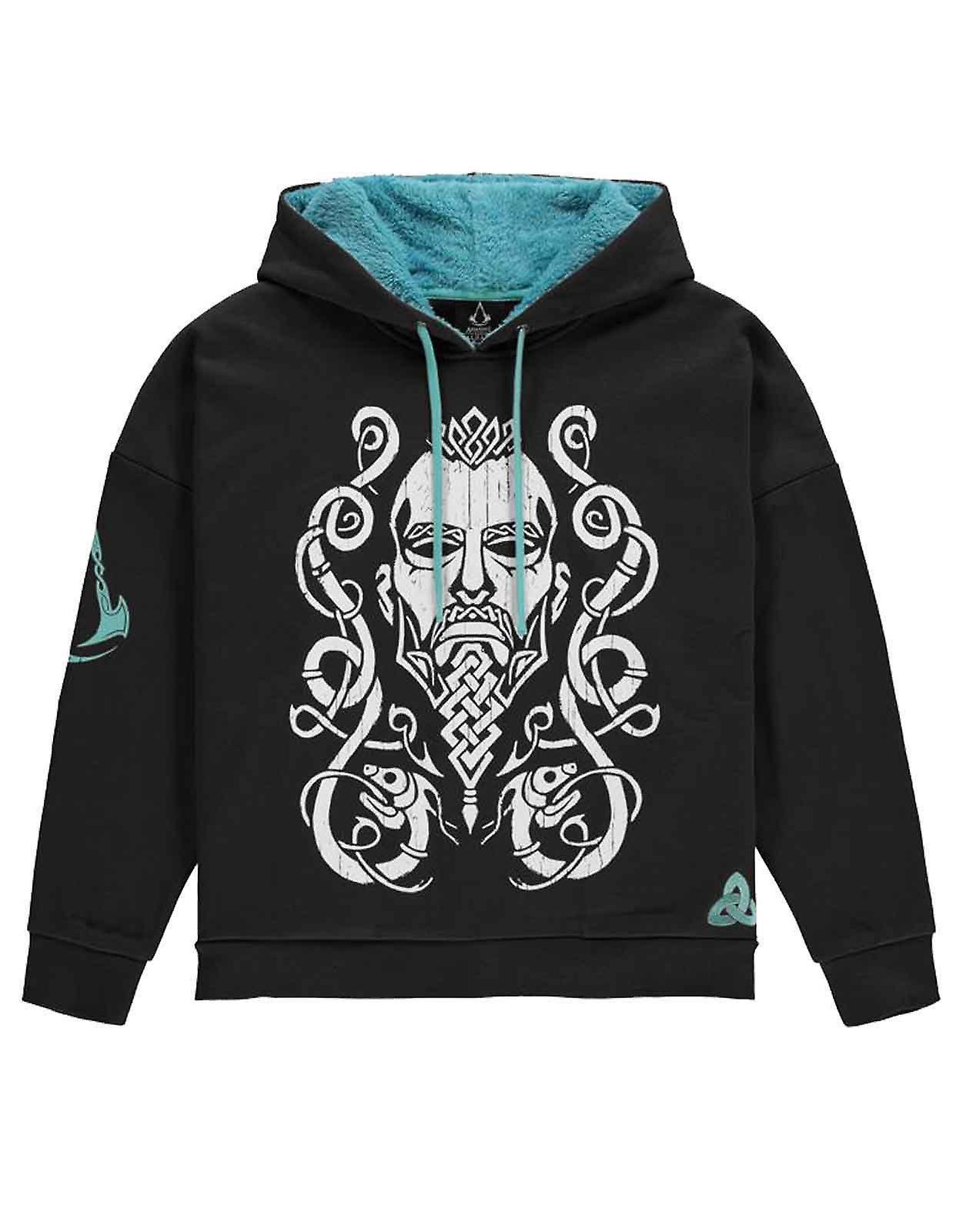 Assassin's Creed Assassins Creed Valhalla Face Teddy Style Womens Zipped Hoodie Black M