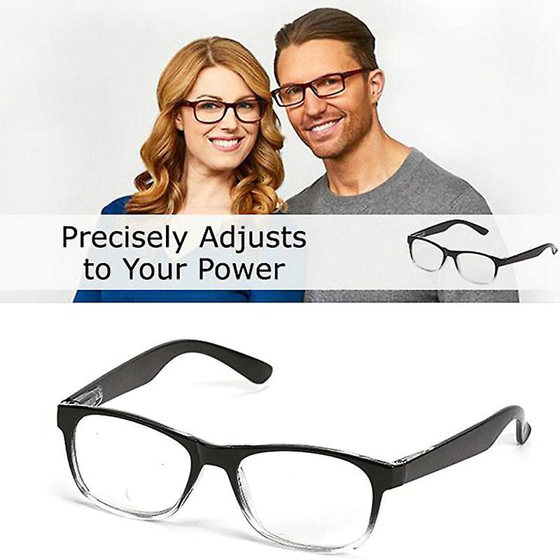 Unbrand Adjustable Multifocal Reading Glasses Focus Auto Adjusting Optic One Power Black