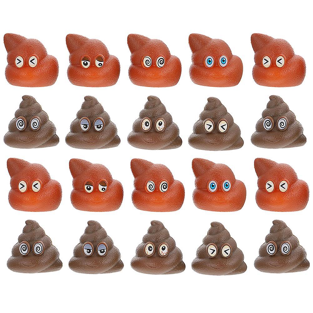 Tinksky 20 Pcs Educational Toys Kids Fake Dog Poo Novelty Toys Poop Tricky Toys Game Tossing Poop Toys Floating Fake Poop 4CM