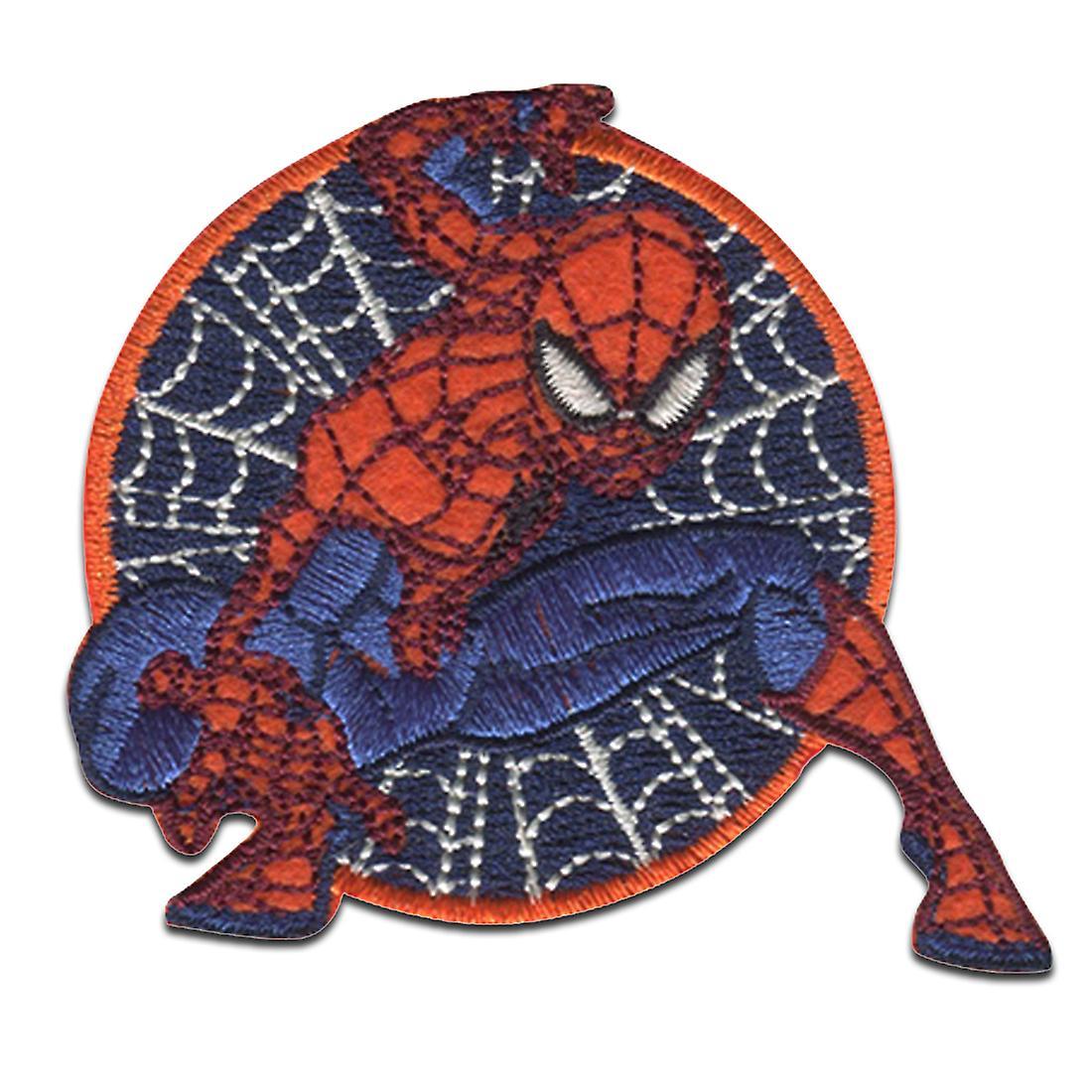 Marvel © Spiderman Comic Net Sitting - Patch, Iron-On Patch, Size: 6.3 x 6.5 cm