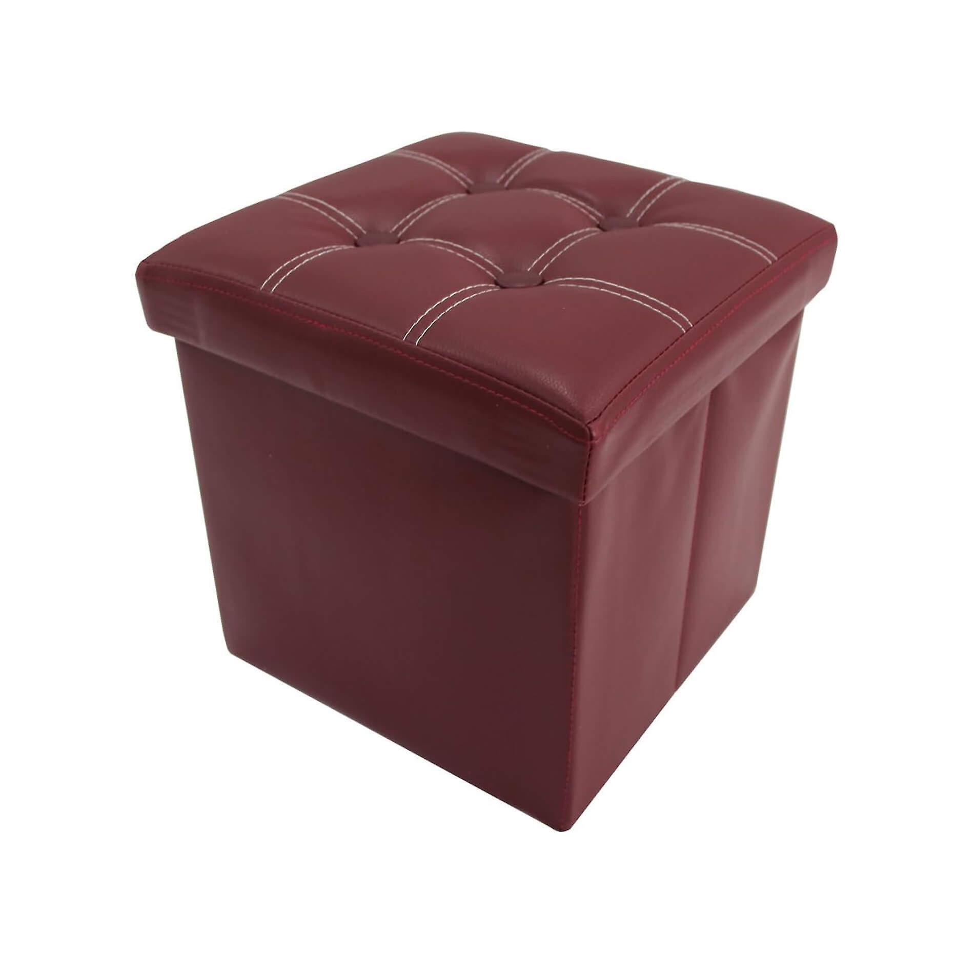 Mobili Rebecca Rebecca Furniture Ottoman Pouf Padded Bordeaux FoldingKin 30x30x30