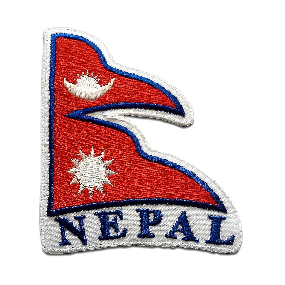 Catch the Patch Patch / iron-on patch - Nepal flag flag - red - 7.8 x 6.8 cm - iron-on patch