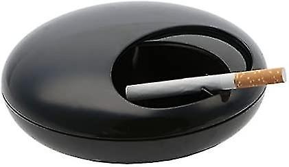 Pebble Ashtray With Lid(black) Zekai