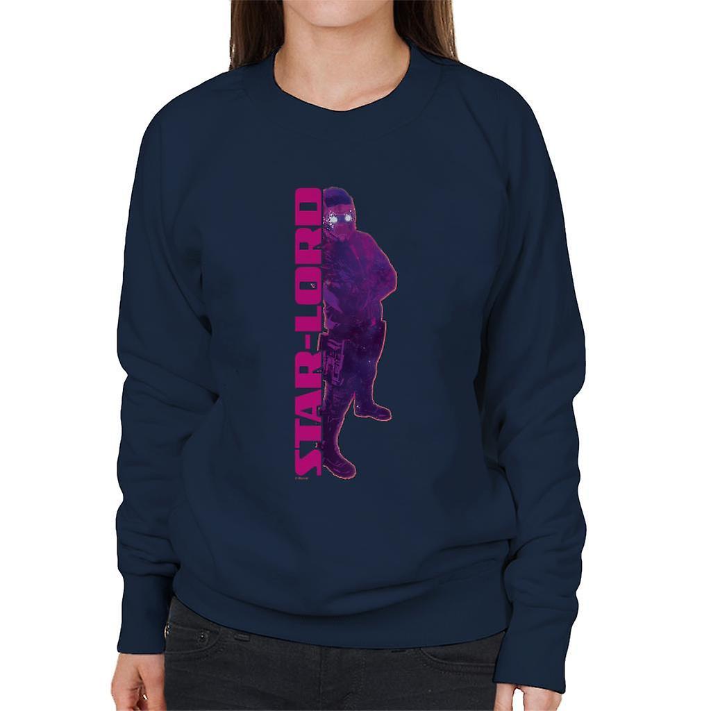 Marvel Guardians Of The Galaxy Vol 2 Pink Star Lord Women's Sweatshirt Navy Blue XX-Large