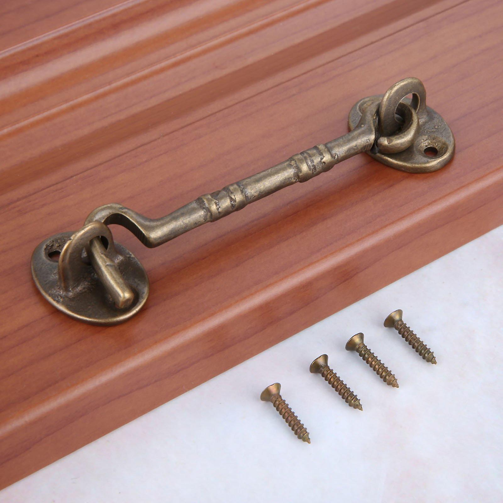 Slowmoose Doors Windows Wind Hook Buckle Hasp Copper - Furniture Cabinet Latches Antique Bronze