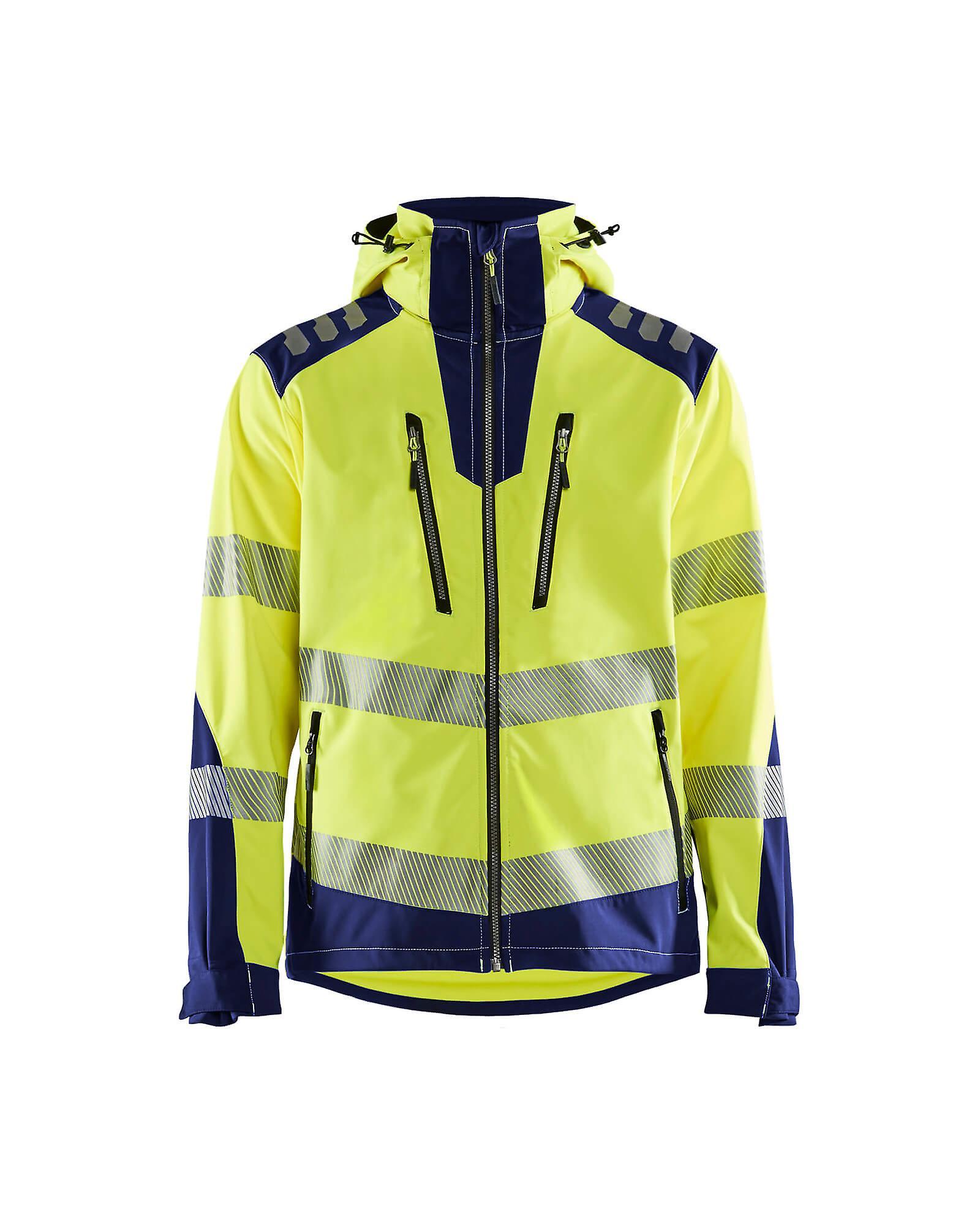 Blaklader 4491 hi-vis softshell jacket waterproof breathable - mens (44912513) Yellow/navy blue Xxl