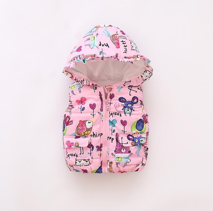 Slowmoose Warm Baby Vest, Autumn & Winter Clothing, Outerwear Graffiti Waistcoat Pink 24M