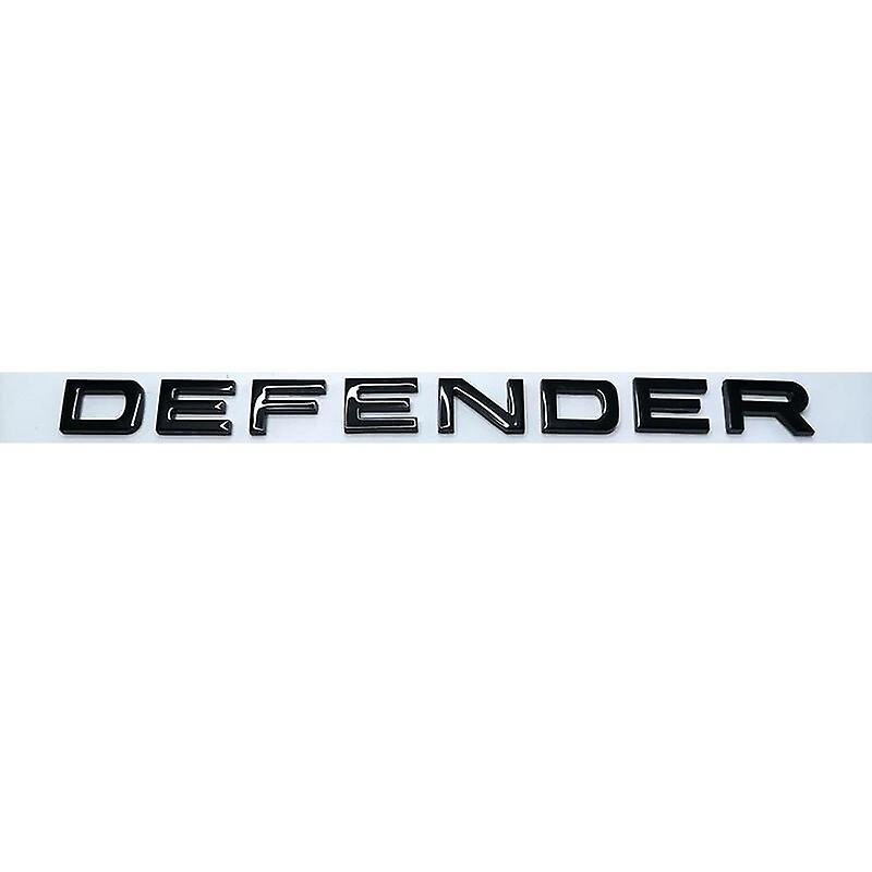 Car Badge - Gloss Black Defender Rear Gate Lettering Emblem Logos Genuine LR130736