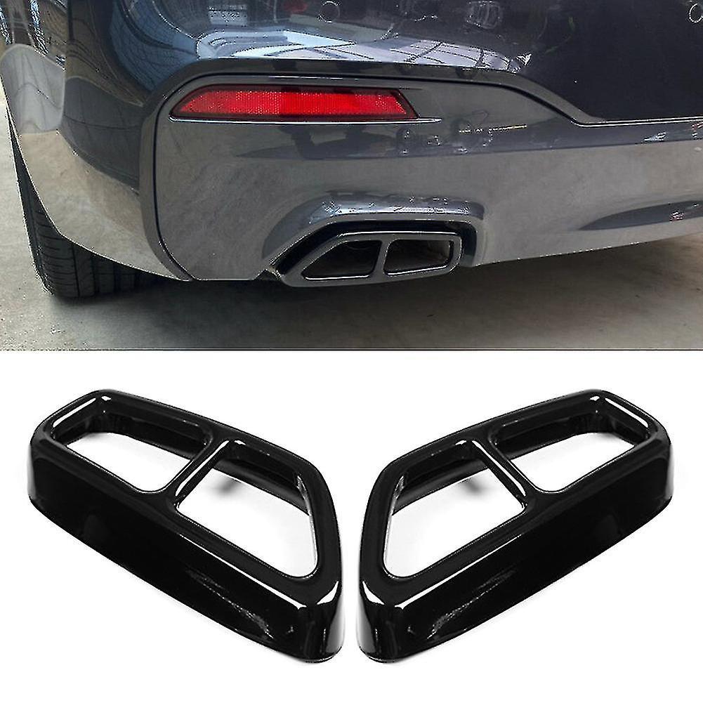 Bean 2pcs Car Stainless Steel Exhaust Muffler Pipe Tip Tailpipe Cover Trim For Bmw 5 Series G30 G31 2017 2018 Black