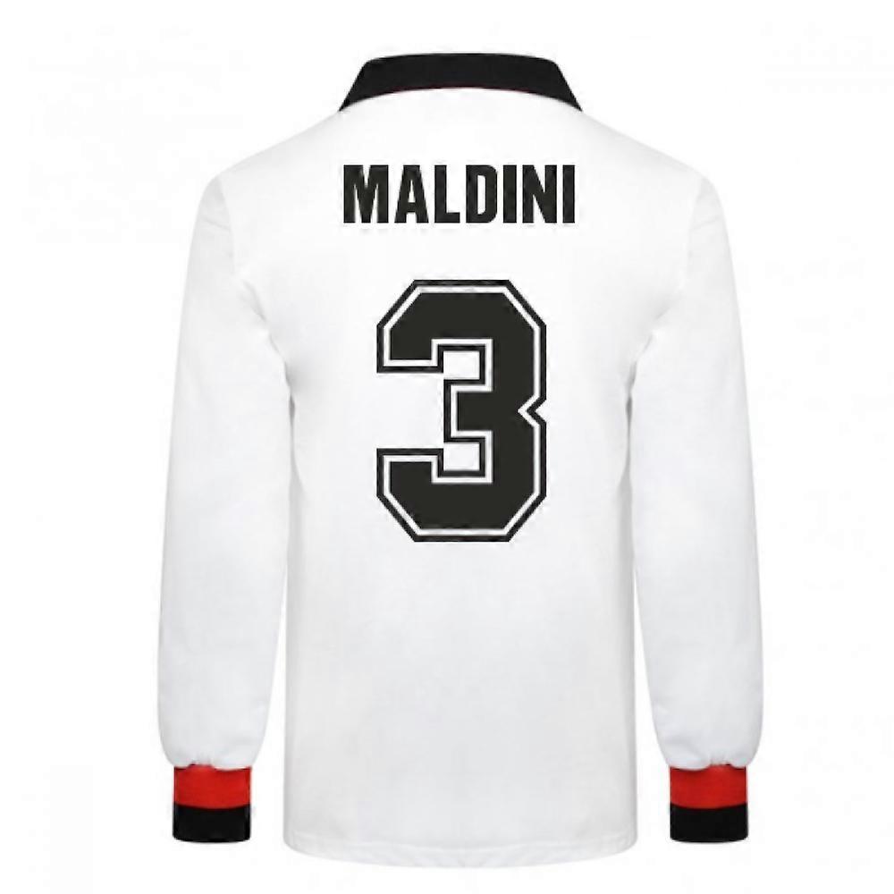 Toffs AC Milan 1963 European Cup Final Retro Football Shirt (MALDINI 3) White Medium - 38-40 inch Chest