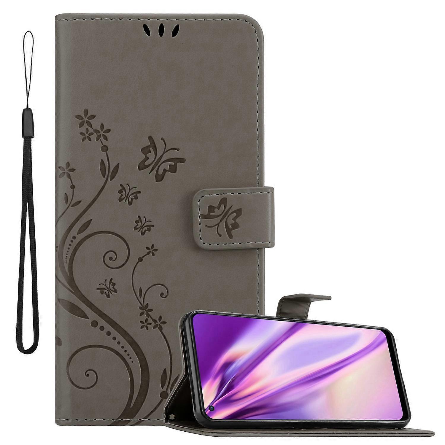 Cadorabo Oppo FIND X5 LITE / Reno7 5G Protective Case - with Floral Print and Card Slot FLORAL TURQUOISE