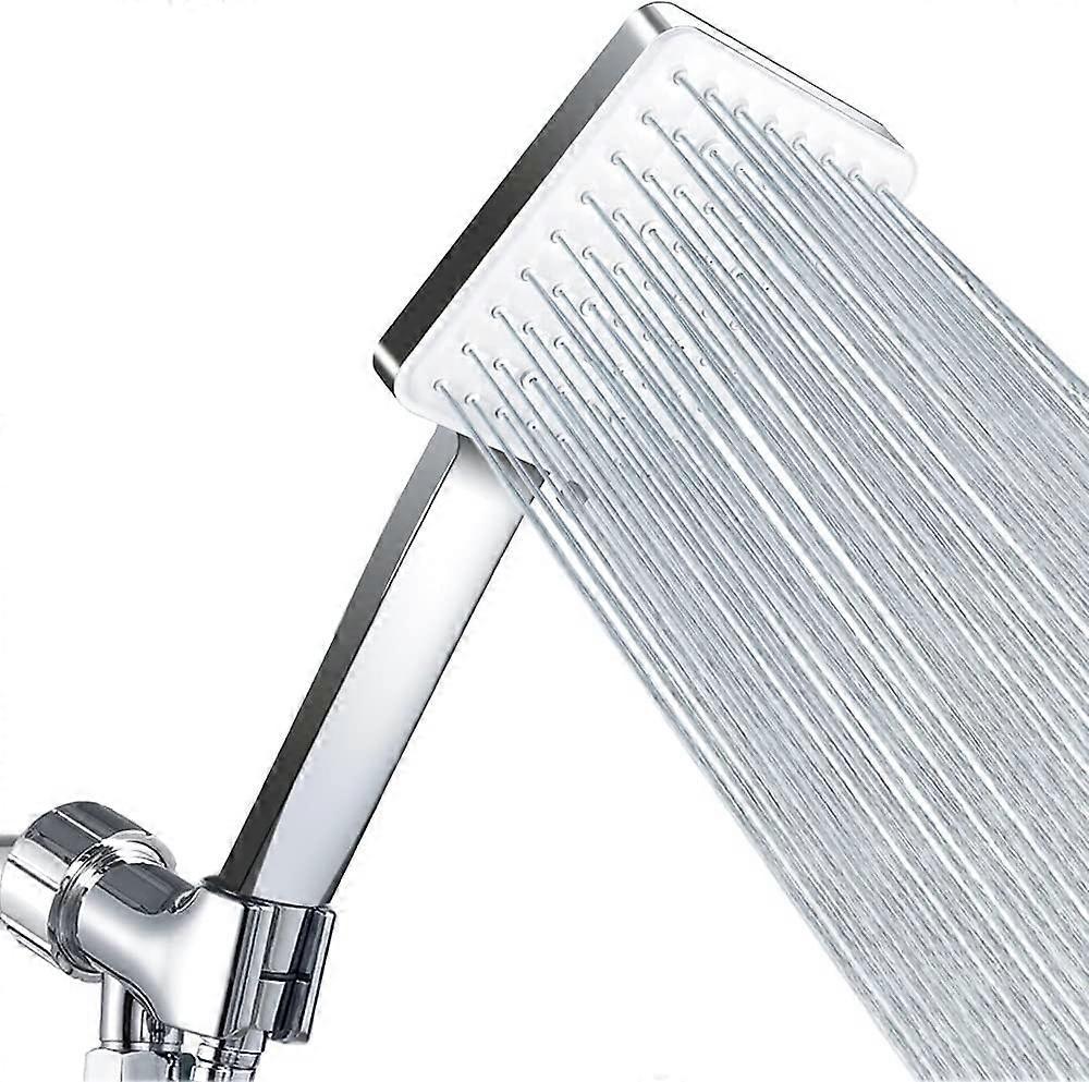 Tinor High pressure shower head with handheld, modern square handheld shower head, detachable shower head with hose, shower accessories, chrome