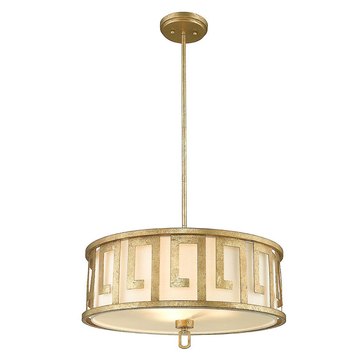 Lemuria 3 Light Large Round Ceiling DuoMount Pendant Gold E27