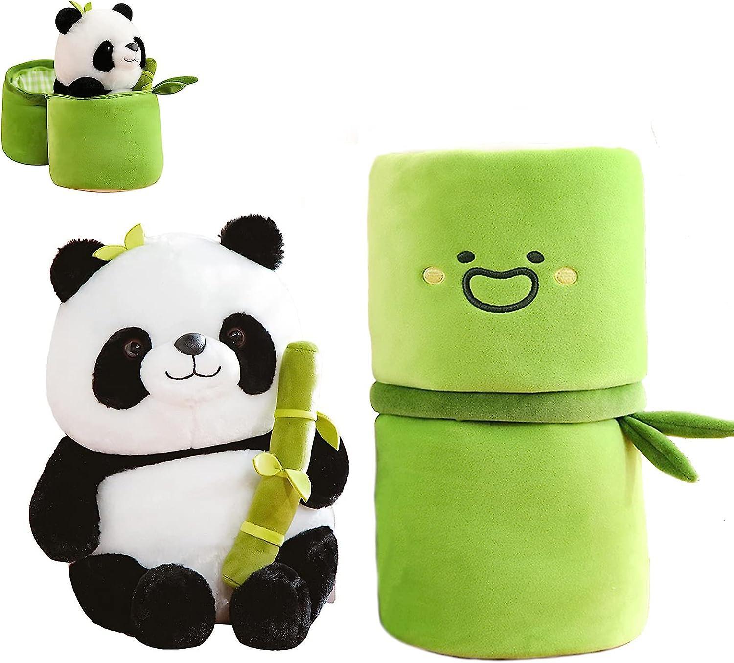 Fongwan Panda Stuffed Animal, Panda Plush Toy With Bamboo, Cute Soft Plush Panda Pillow Doll, Birthday Gifts For Kids & Girls Panda and Bamboo