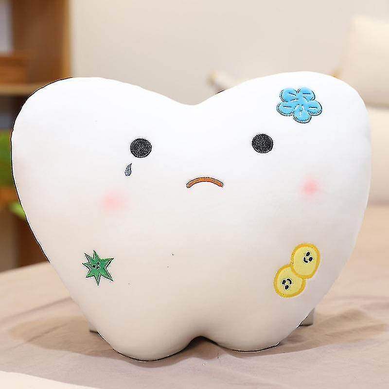 Youlaicai Creative Love Tooth Pillow White Duck Plush Toy Tooth Decay Doll Baby Love Tooth Pillow Gift Style -1