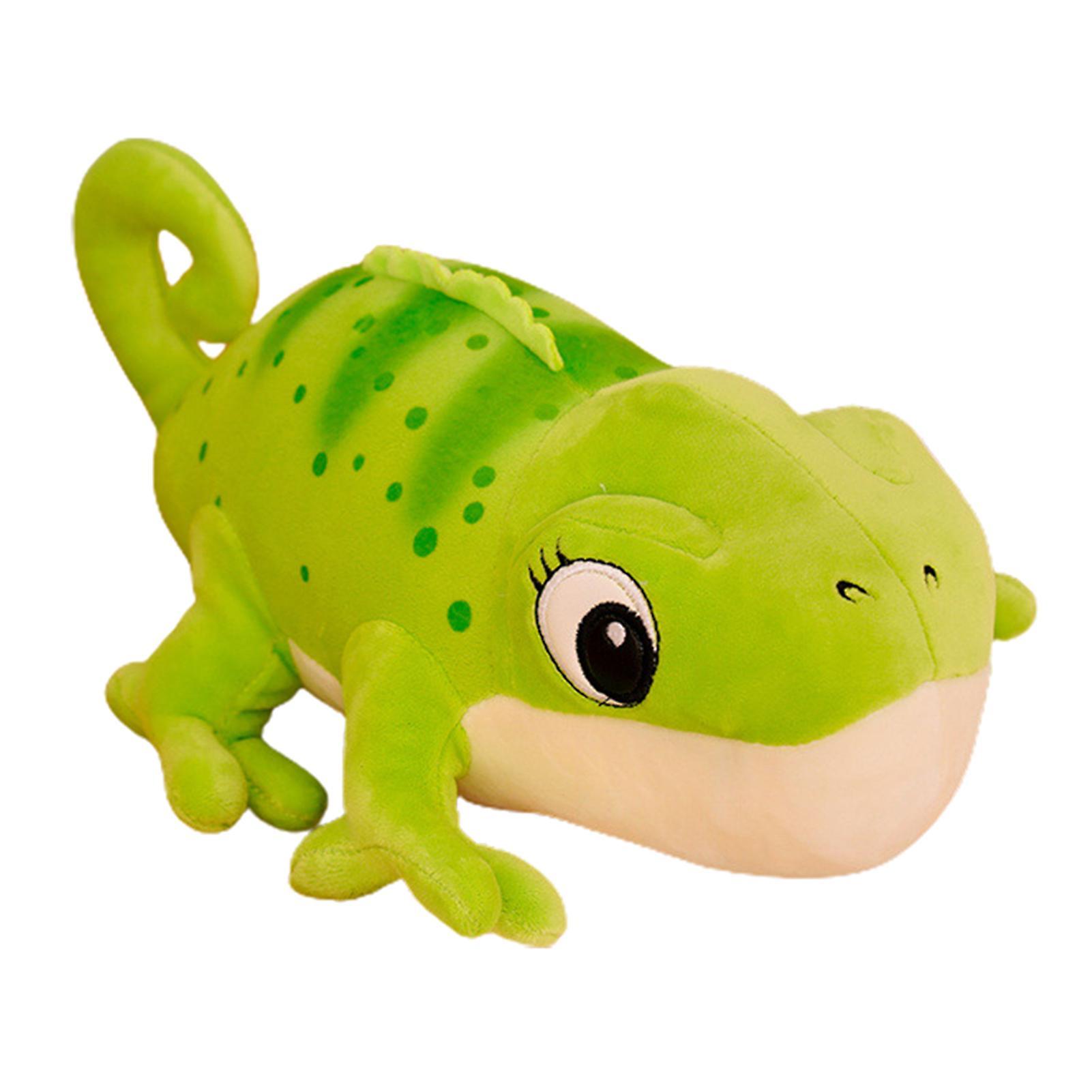 Sinknap Cute Imitation Chameleon Plush Toy Vivid Appearance Stuffed Animal Doll Kids Cartoon Plush Doll Toy Birthday Gift Green