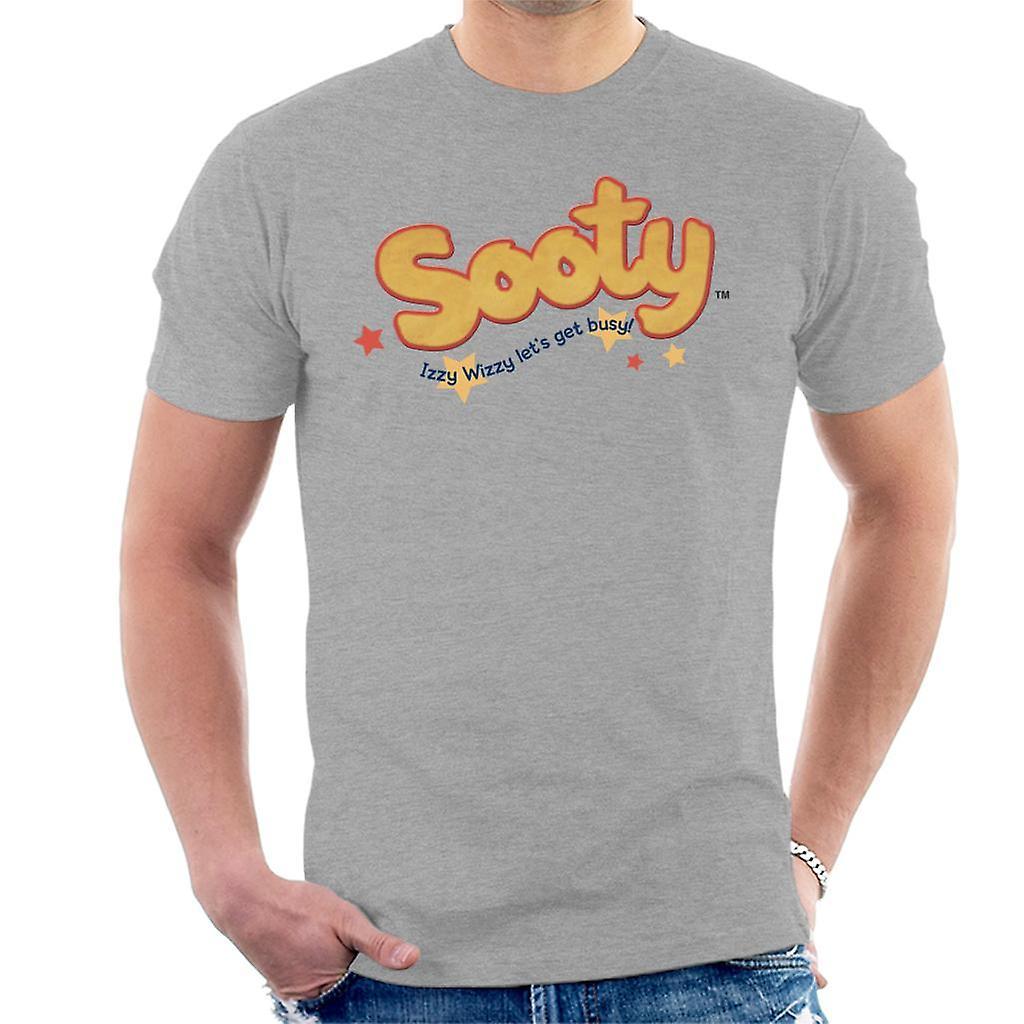 Sooty Text Logo Izzy Wizzy Men's T-Shirt Heather Grey XX-Large