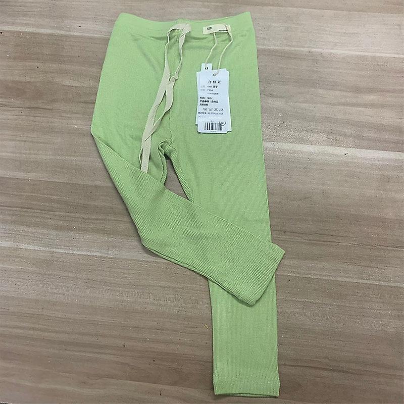 Slowmoose Spring And Autumn,  Ribbed Leggings - / Cotton Big Casual Trousers green 24M