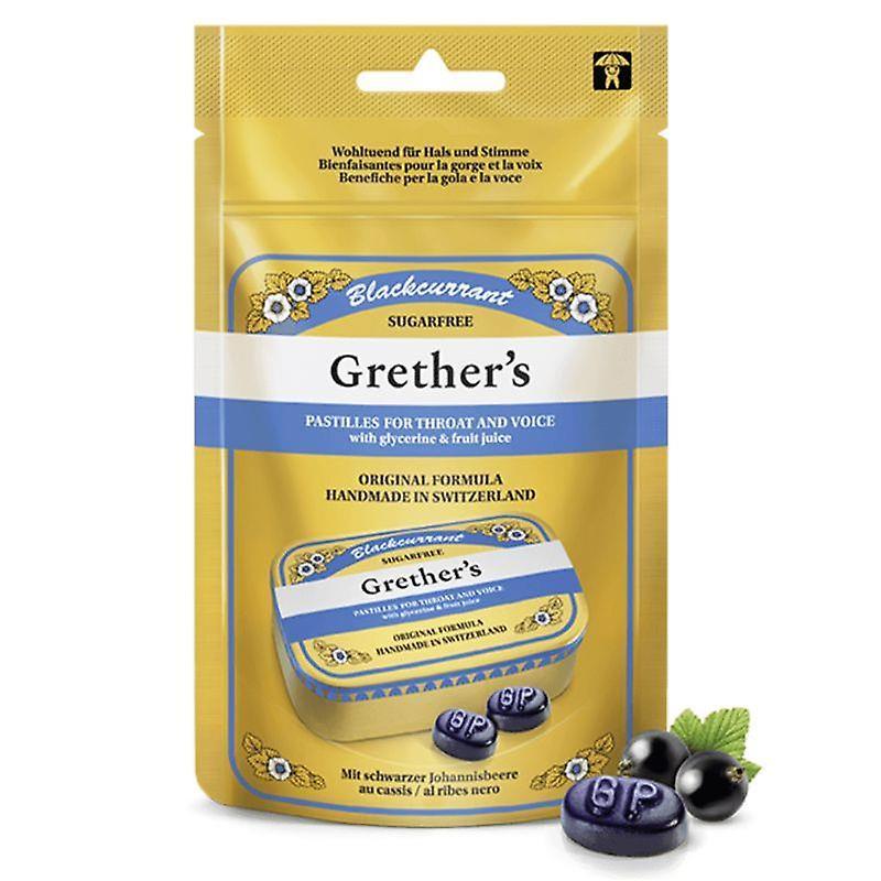 Grethers Grether's Blackcurrant Pastilles Sugar Free Pouch 110g