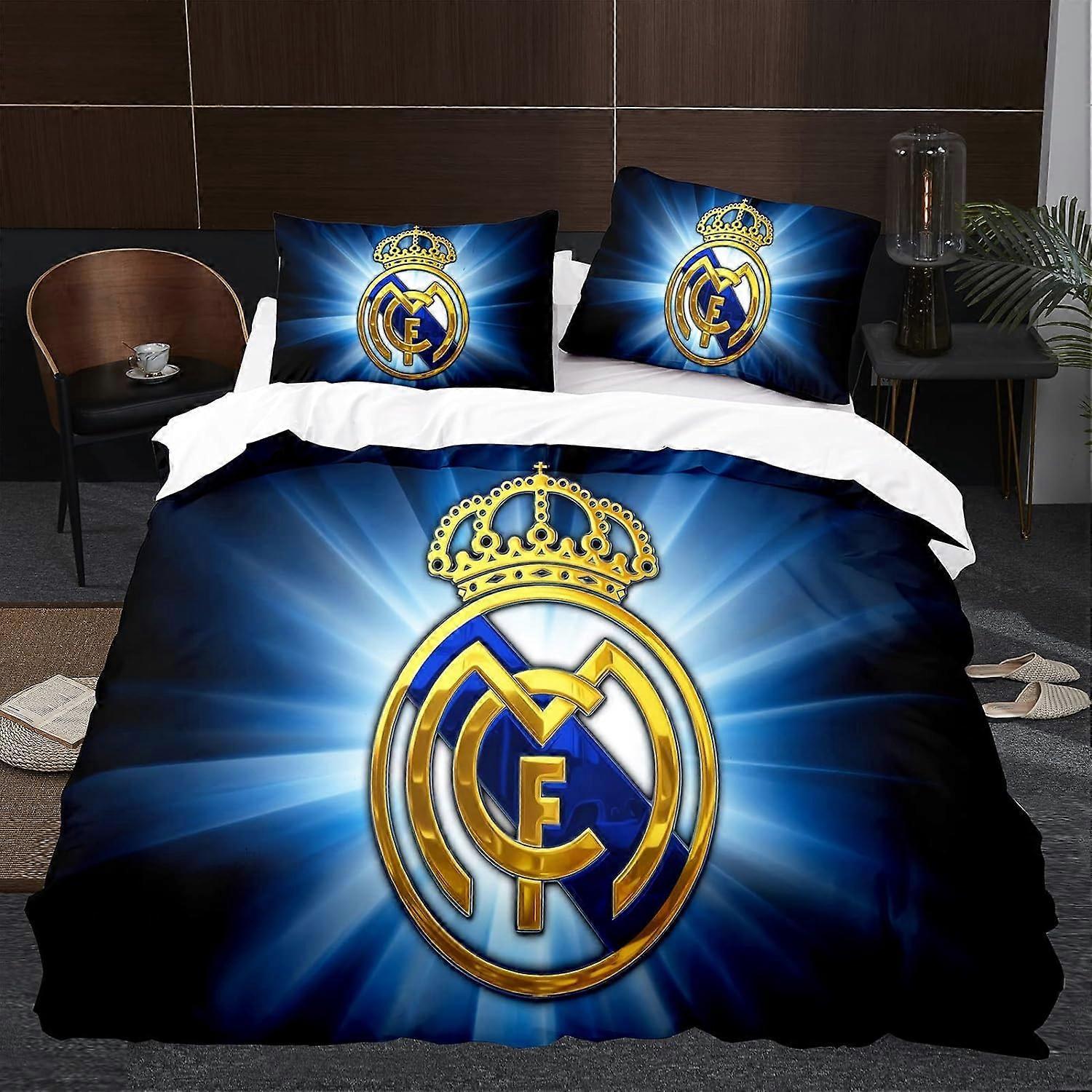 Kerota Football Team Logo Duvet Cover 200x200 in 100% Microfiber, 3D Digital Printed Bedding Set, 3 Pieces Single135x200cm