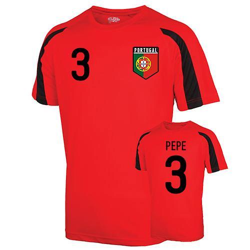 UKSoccerShop Portugal Sports Training Jersey (pepe 3) Red Large (42-44 inch)