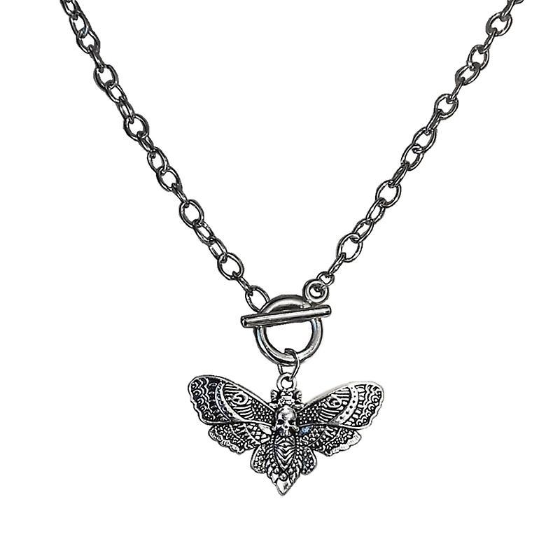 Unbrand Death Moth Pendant Necklace Choker Jewelry Fashion Skull Butterfly Necklace