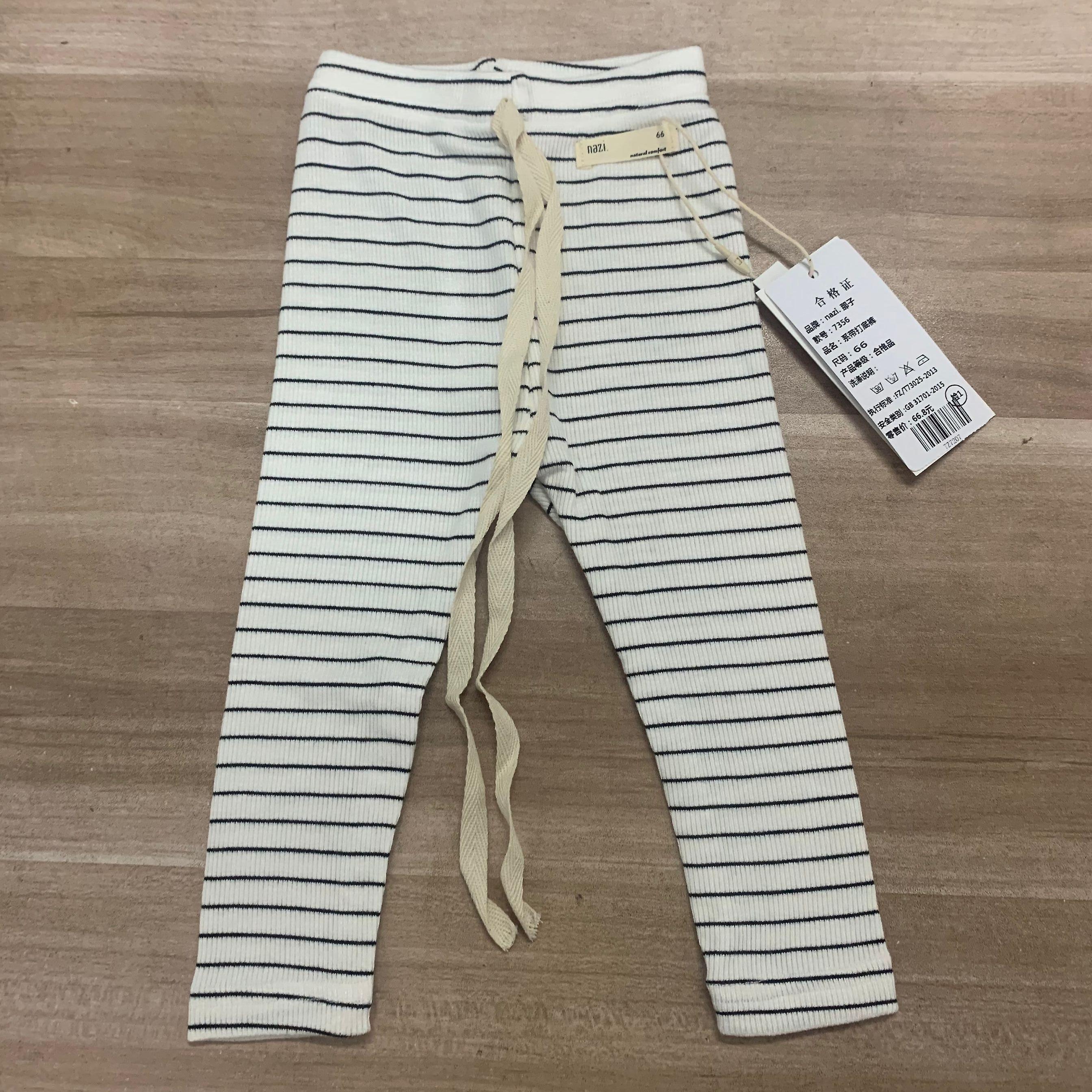 Slowmoose Spring And Autumn,  Ribbed Leggings - / Cotton Big Casual Trousers striped 24M