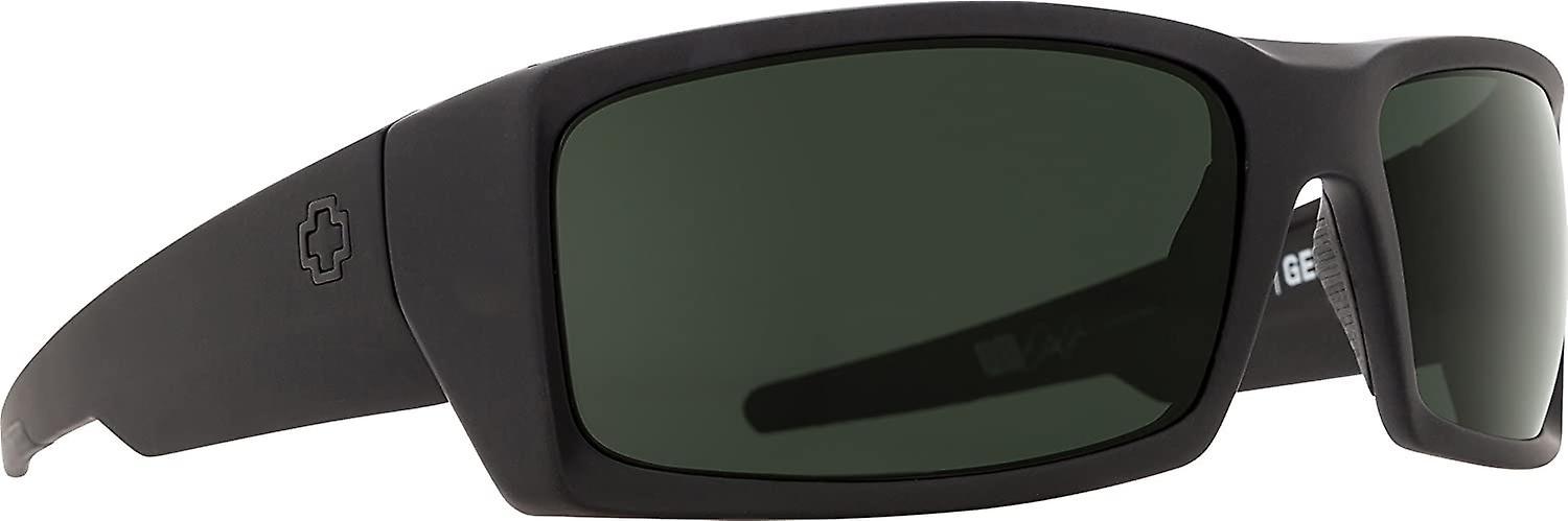 Spy Optic Mens General Rectangular Sunglasses - Soft Matte Black/Happy Gray/Green Polar - 60 mm black/gray/green