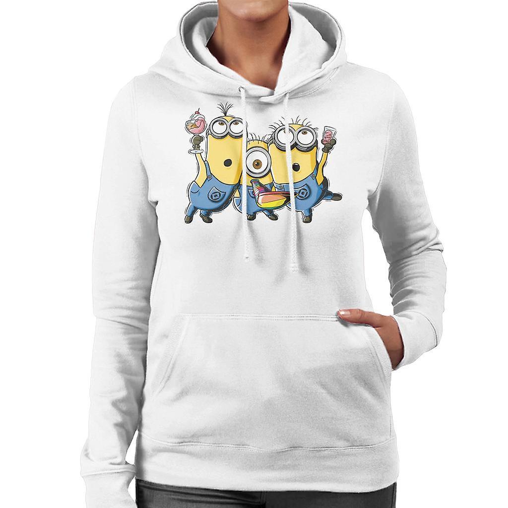 Despicable Me Minions Party Women's Hooded Sweatshirt White Small