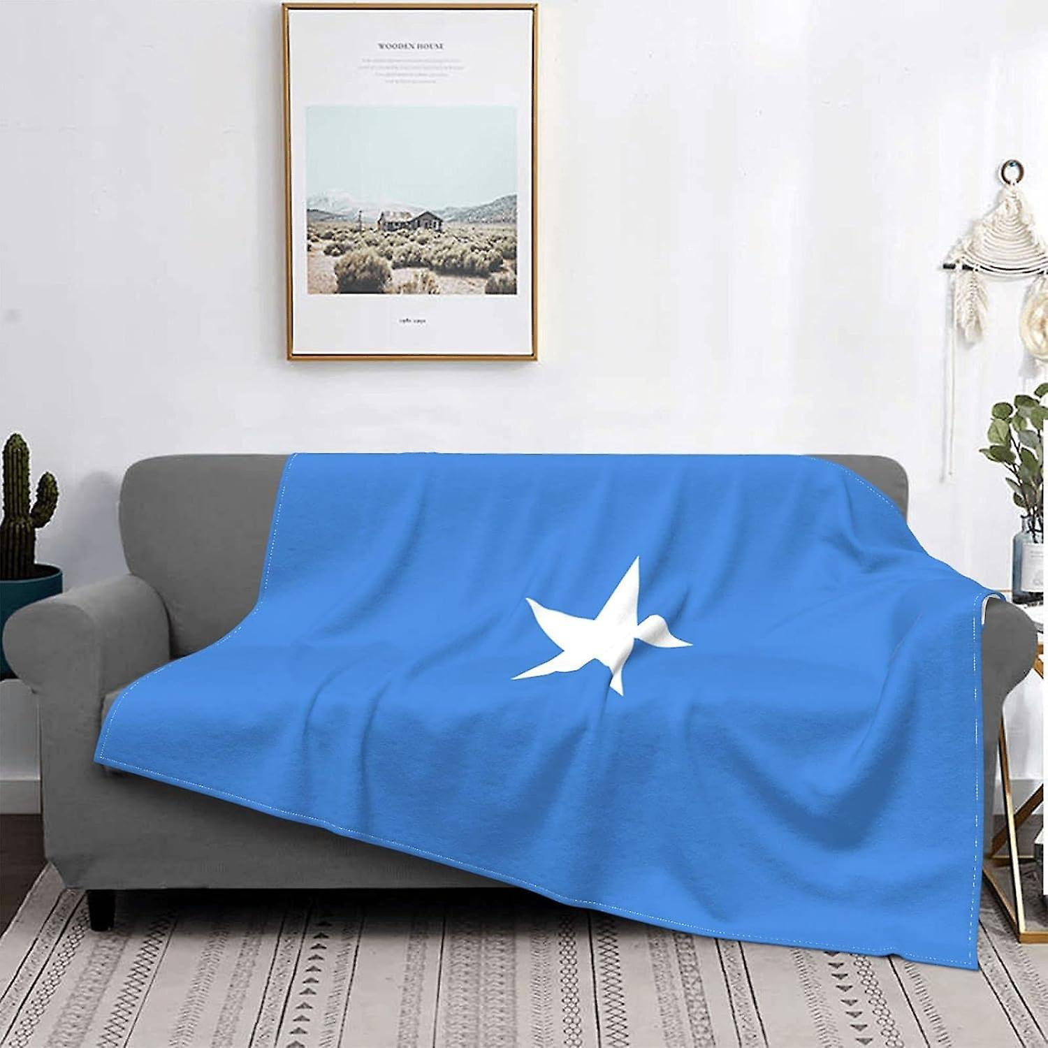 Kerota Somalia Flag Throw Blanket Suitable Ultra Soft Light Fleece Blanket for Sofa Bed OfficeAir Conditioning Blanket 50x40in 125x100cm