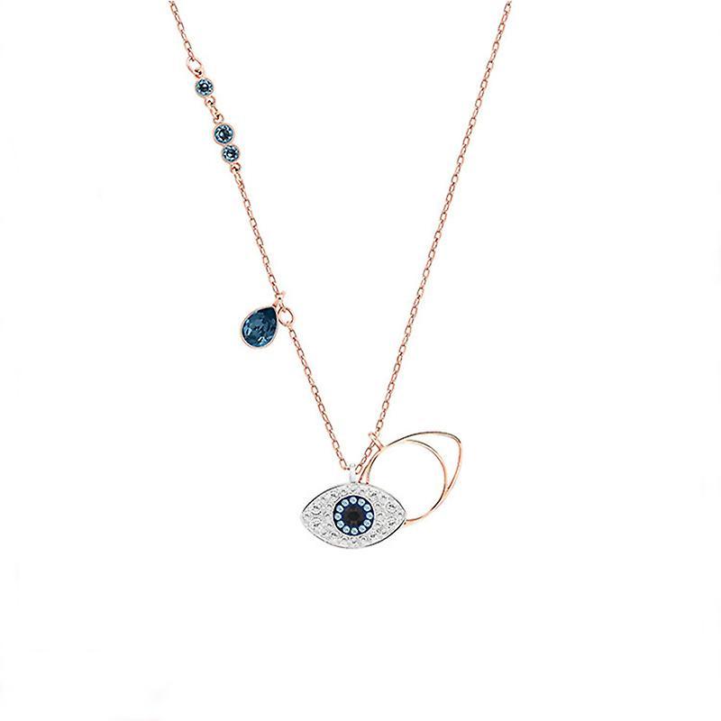 Xiti Demon Eye Necklace Female Crystal Eye Clavicle Chain Symbol Evil Eye Crystal Jewelry Series