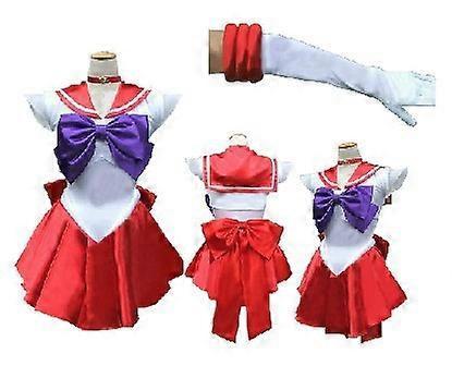 Sztlv Sailor Venus Women's Sailor Moon Cosplay Costume Uniform Dress Pretty Sailor Suit red M