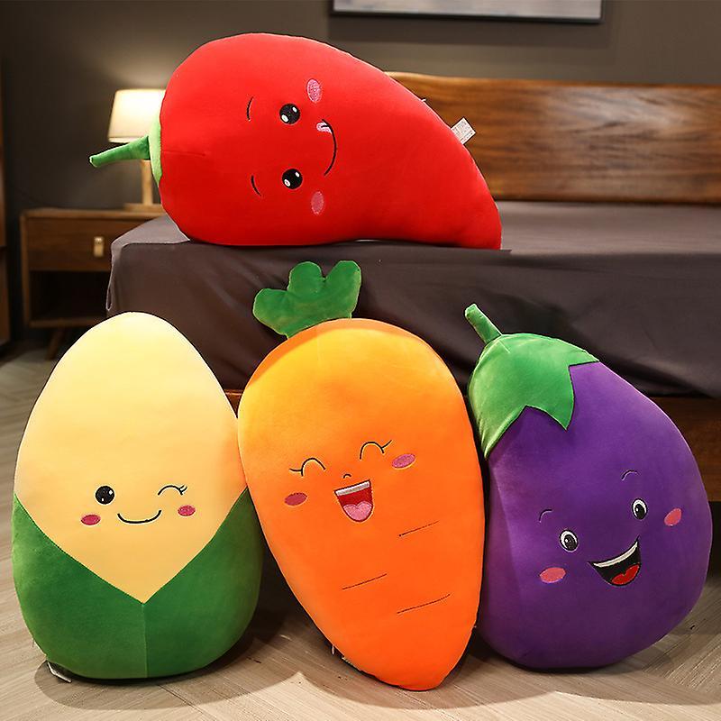 Ghygv 30cm  Cute Simulation Vegetables Pillow Dolls Cartoon Smile Carrot Chili Corn Plush Toy Stuffed Soft Toys For Childrengirl Gift