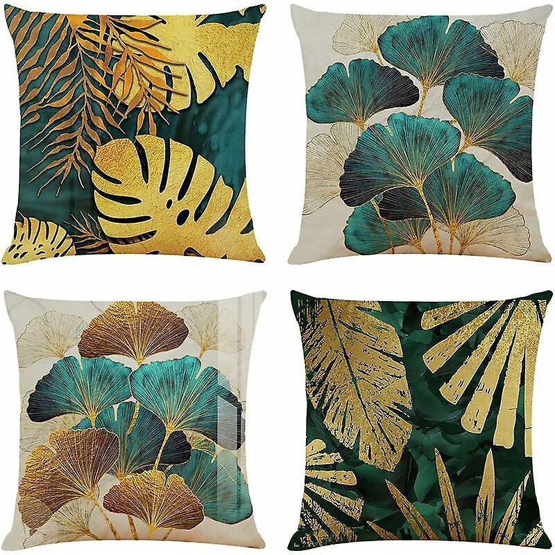 Xymcv Vintage Cushion Covers, Green Linen Fabric Cushion Cover Pillow Case Sofa Bed Pillow Covers Cuhion Cover