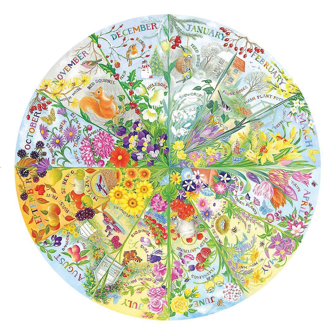 Gibsons Games Gibsons A Year in the Garden Circular Jigsaw Puzzle (500 Pieces)