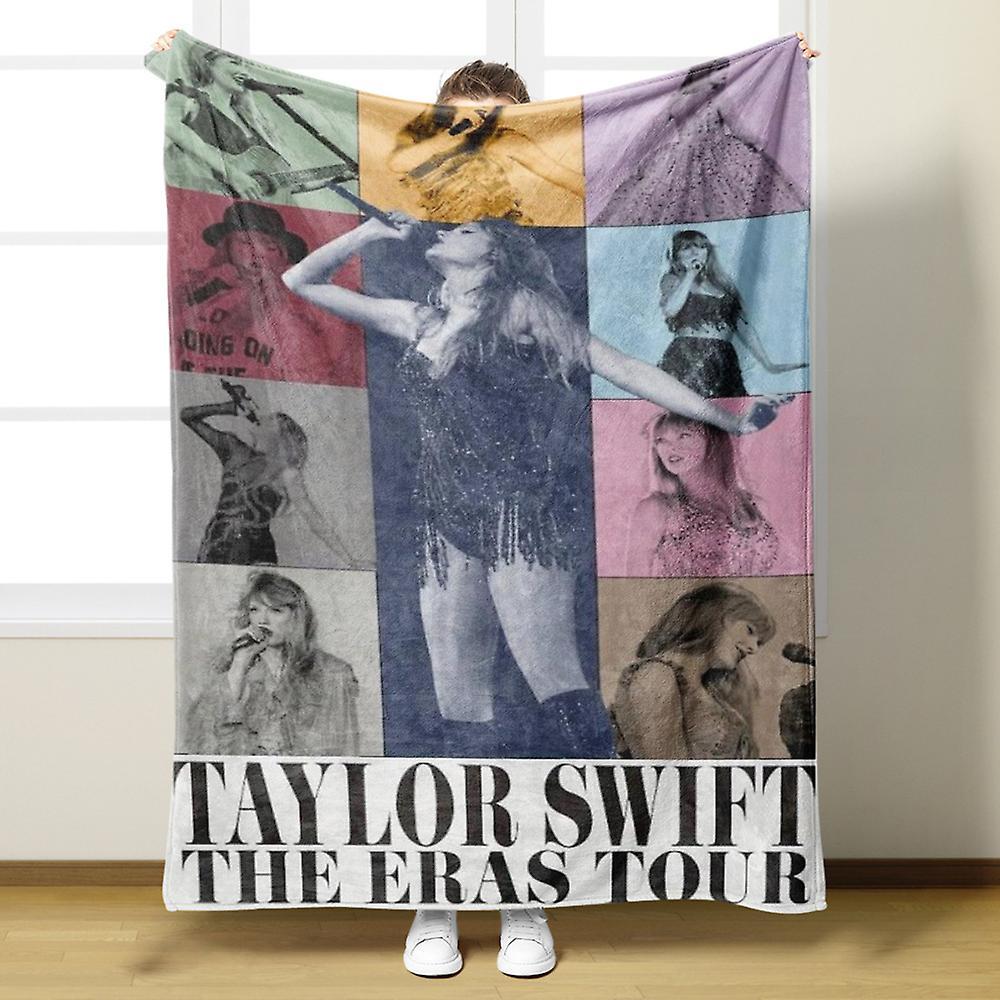 Manchalk 2024 Taylor Swift The Eras Tour Blanket Flannel Fleece Warm Cosy Throw Soft Bed Couch Sofa Blankets Gifts For Swiftie Ts Fans Music Lovers B