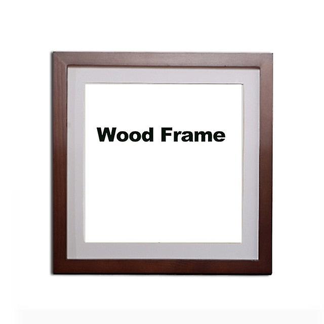 Slowmoose Classic Wooden Square Picture Photo Frame For Wall Hanging Home Decor Brown Frame 30X30cm Stand