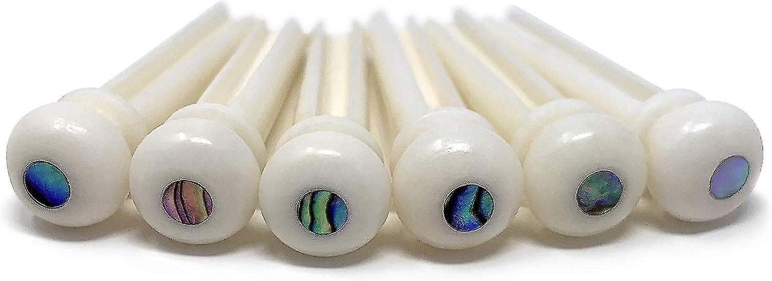 Pure Bone Bridge Pins With Abalone Dot Inlay For 6 & 12 String Acoustic Guitar Zekai