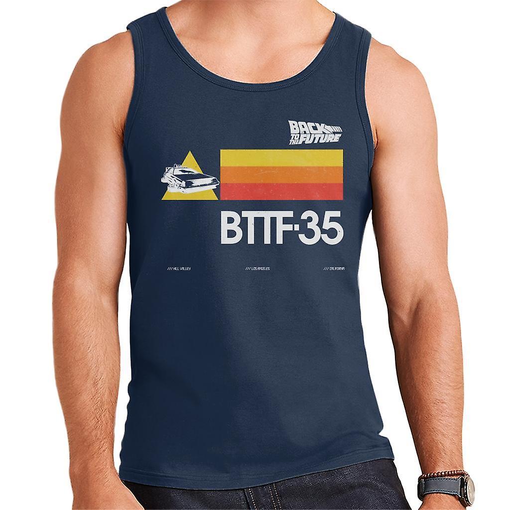 Back to the Future 35th Anniversary Stripes Men's Vest Navy Blue Medium