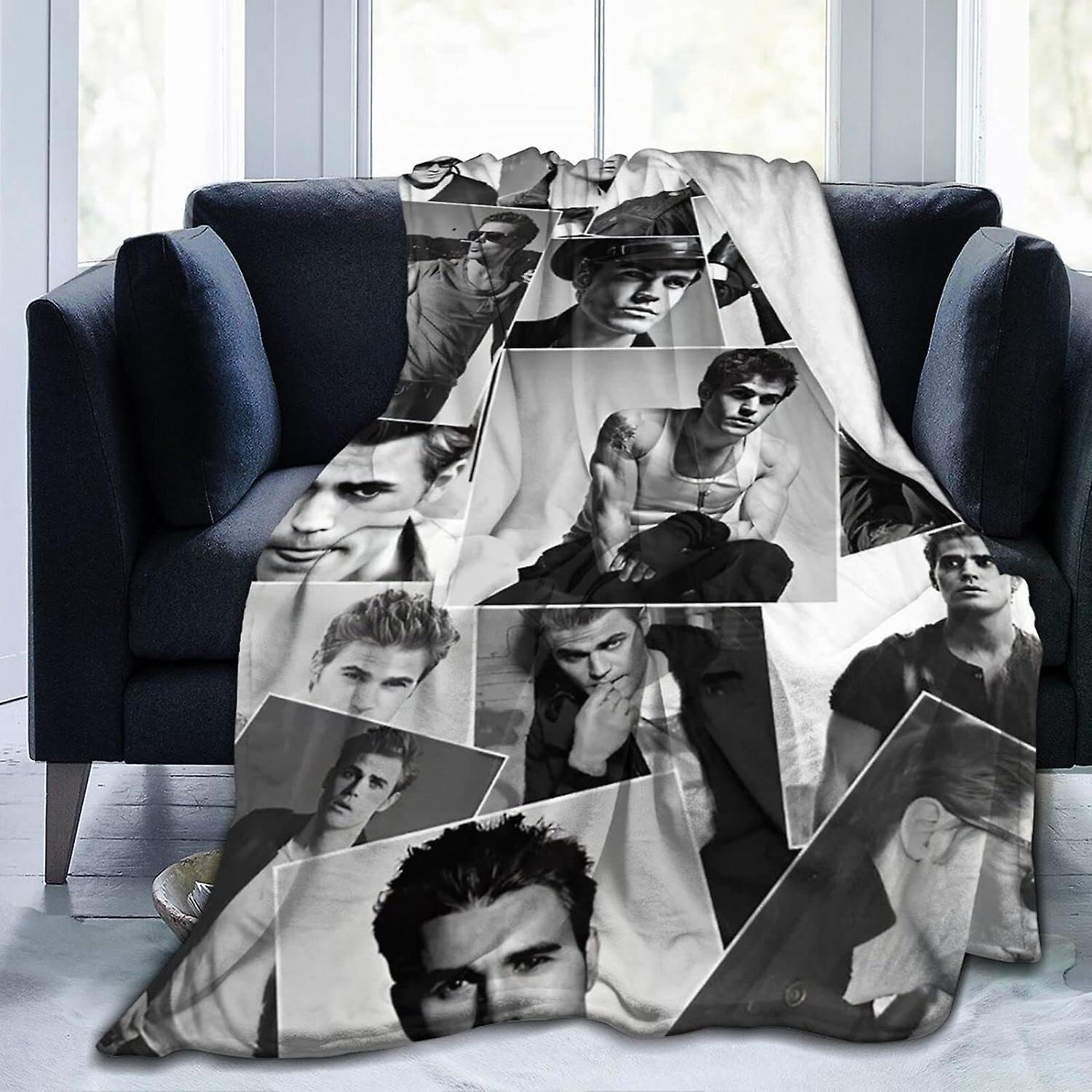 Kerota Paul Wesley Pic Collage Throw Blanket Lightweight,Ultra-Soft & Comfy Flannel Blanket,Microfiber Fleece Blanket,Anti-Pilling Plush Blanket fo...