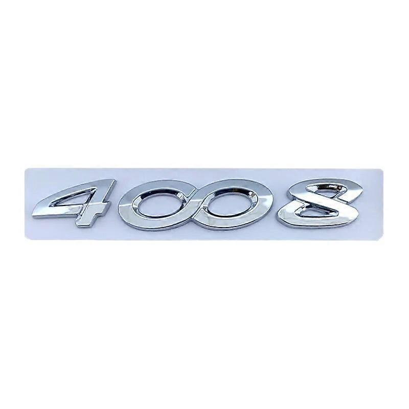 Hikig 3d ABS Chrome Black Car Trunk Badge Decal For Peugeot 2008 3008 4008 5008 Logo Emblem Number Letters Sticker Accessories Chrome 4008