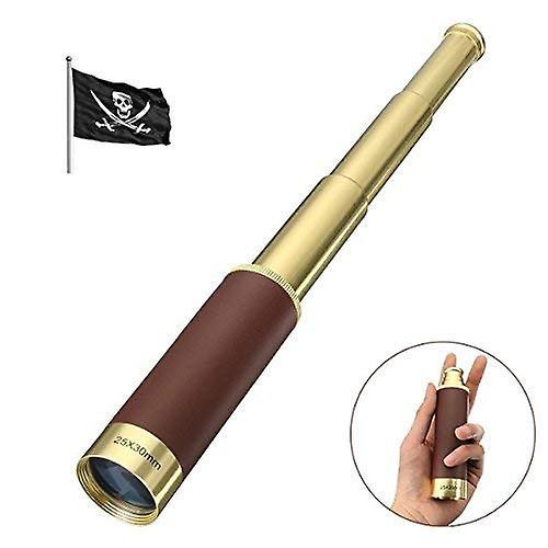 Nss Retro Pirate Telescope Zoomable 25x30 Pocket Monocular Portable Collap